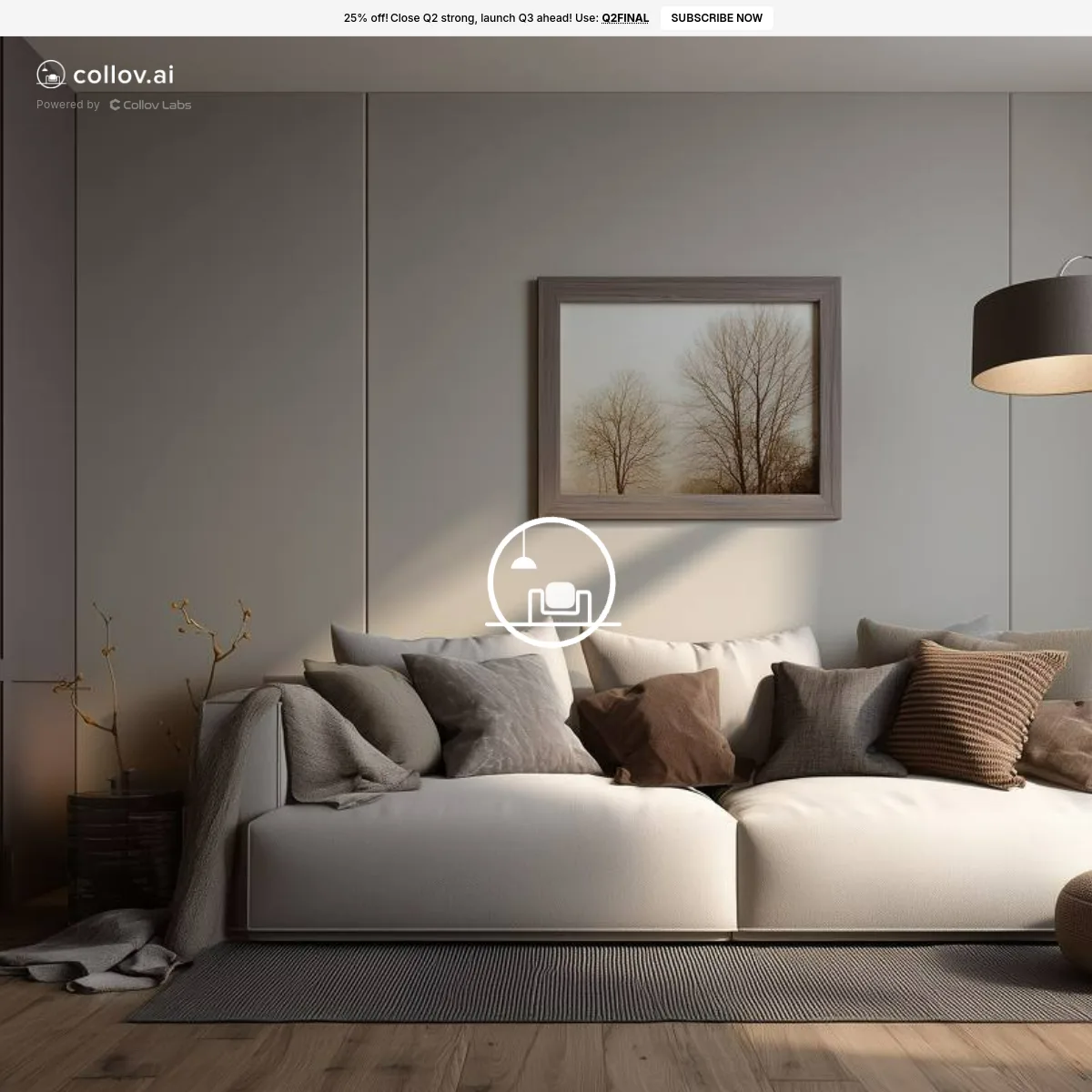 Collov AI staging and furniture layout tool homepage